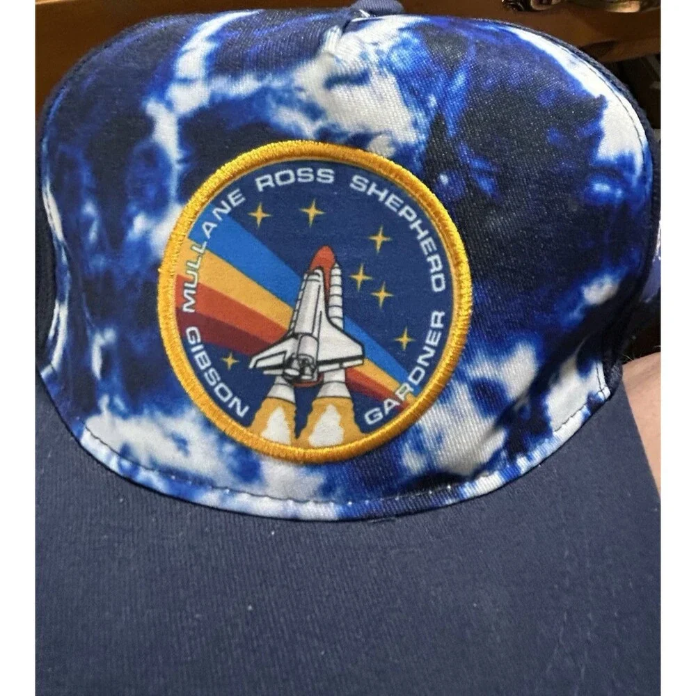 Nasa Space Shuttle Tie Dye Cap Gibson Mullane Ross Shepherd Gardner Youth OS